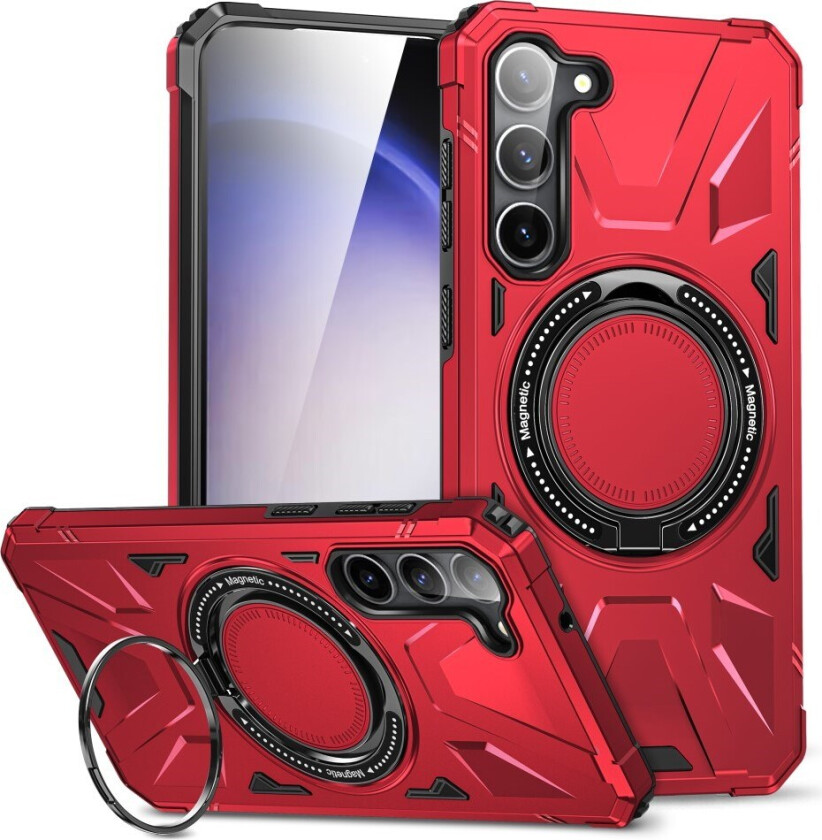 Robust Deksel for Samsung Galaxy S25+ / S24+ (Plus) med Støtte og Magsafe - Rød