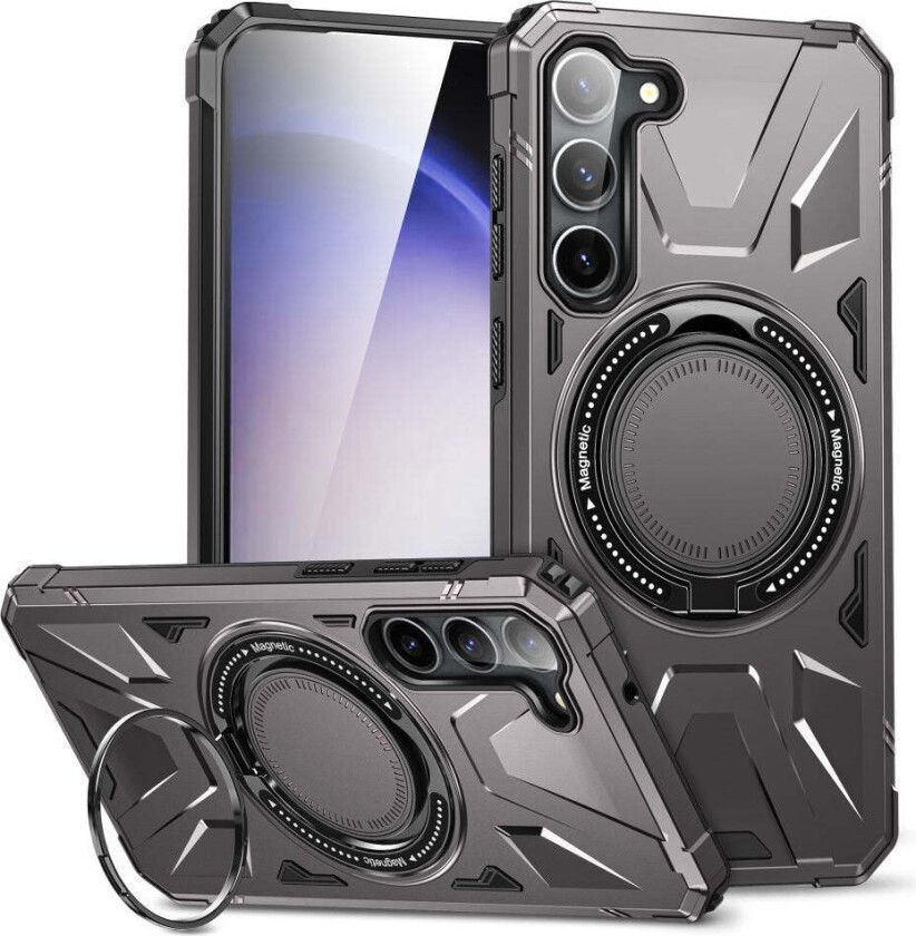 Robust Deksel for Samsung Galaxy S25+ / S24+ (Plus) med Støtte og Magsafe - Grå