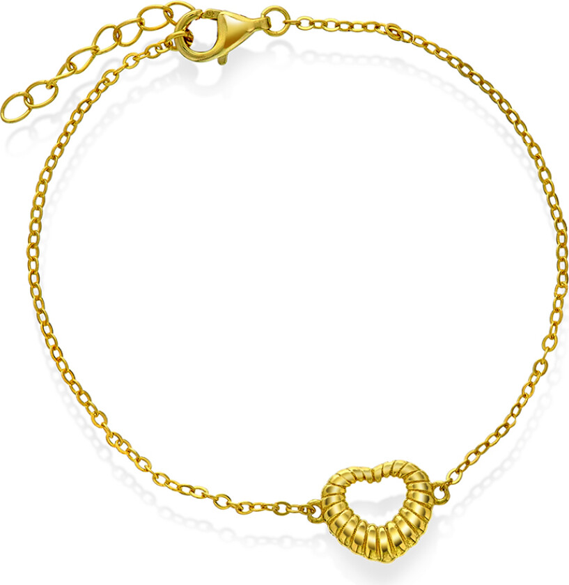 Armbånd i 925 forgylt sølv med hjerte