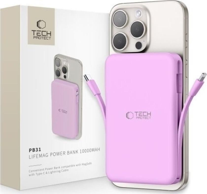 Powerbank Tech-Protect Tech-Protect Pb31 Lifemag Magsafe Power Bank 10000Mah Lavender
