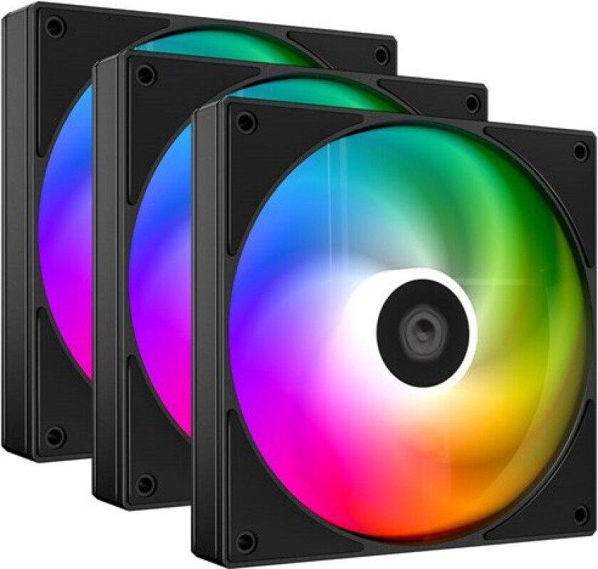 AS-120-ARGB-K TRIO - Kabinettvifte - 120mm - Svart - 27 dBA