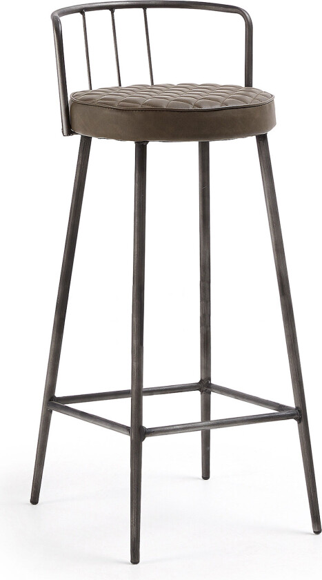 LAFORMA Tiva barstol - brunt syntetisk skinn og stål