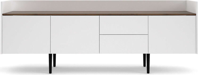 TVILUM Unit Stor skjenk - Hvit/Valnøtt/Naturfarget kompositttre, (73x196)