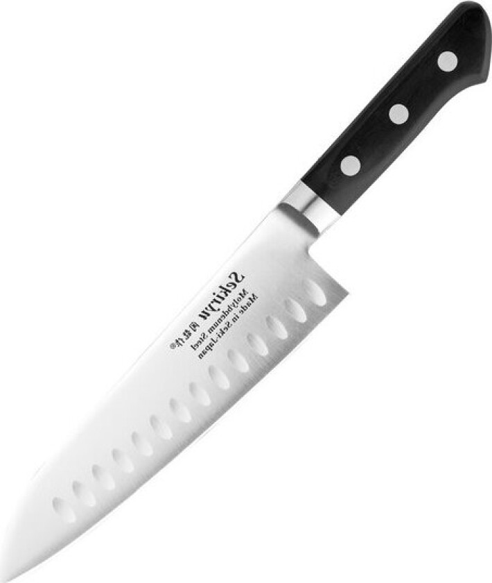 Master santokukniv med luftlommer 18 cm svart