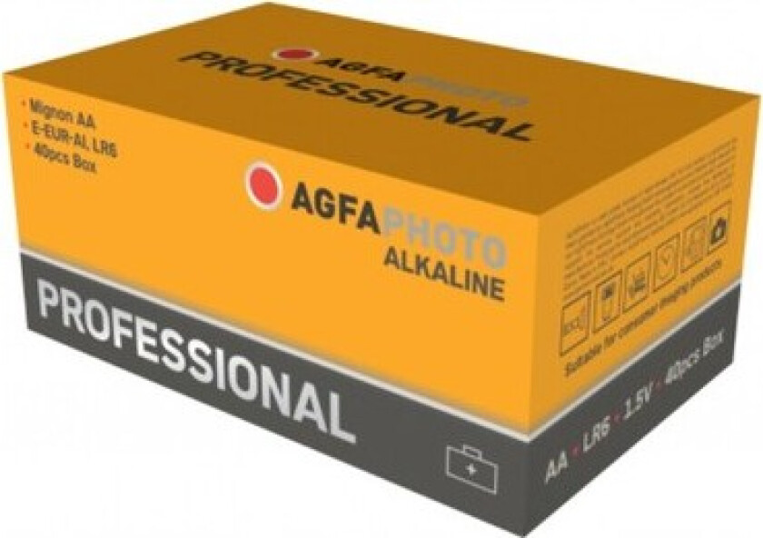 AA 40-pak AgfaPhoto Professional batteri - Alkaline, 1,5V