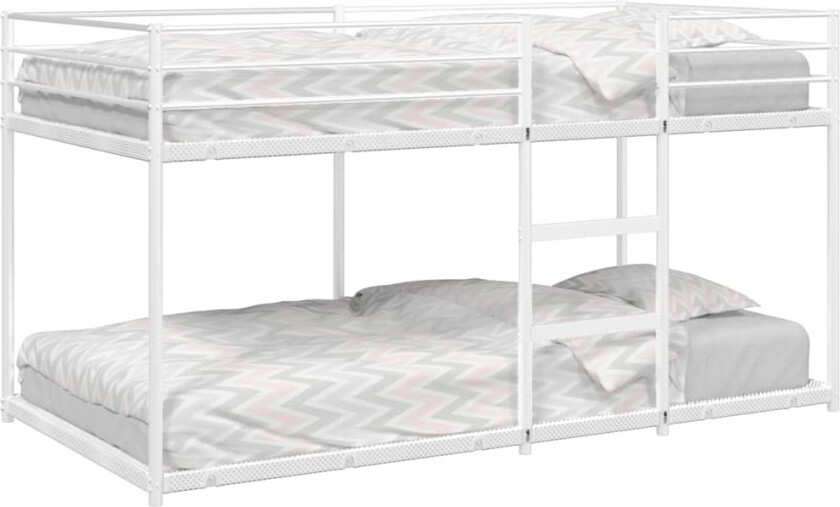 Køyeseng uten madrass hvit 90x200 cm stål