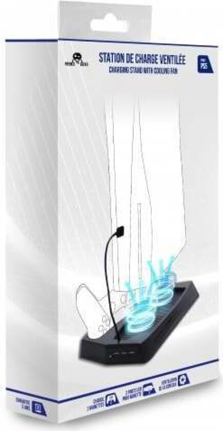 Charging stand with cooling fan for PS5