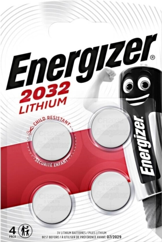 Knapcellebatteri Cr 2032 3 V 4 Stk 240 Mah Lithium Cr2032