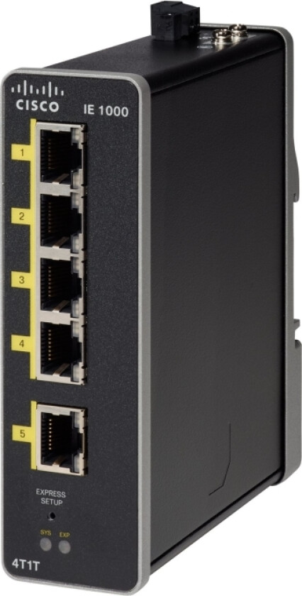 Industrial Ethernet 1000 Series - Switch - Styrt - 1 X 10/100 (Opplink) + 4 X 10/100 (Nedlink) - Din-Skinnemonterbar - Dc-Strøm