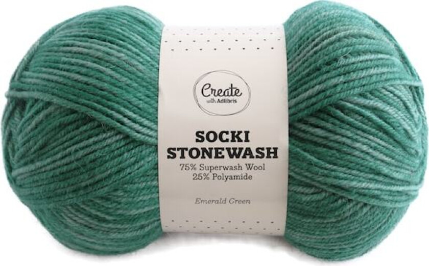 Socki Stonewash 100 g Emerald Green B137 Adlibris
