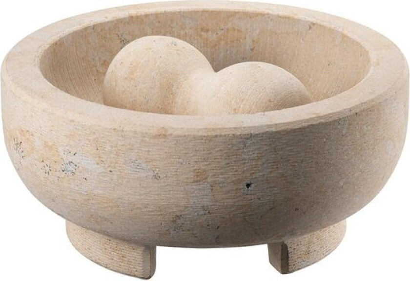 Morter 20 cm beige marmor