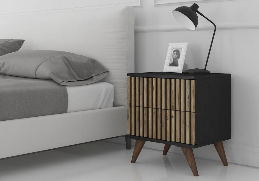 Elspet Nattbord 50 cm - Svart/Brun