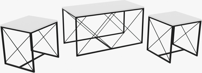 Defneia Sofabord 100 cm - Hvit/Svart