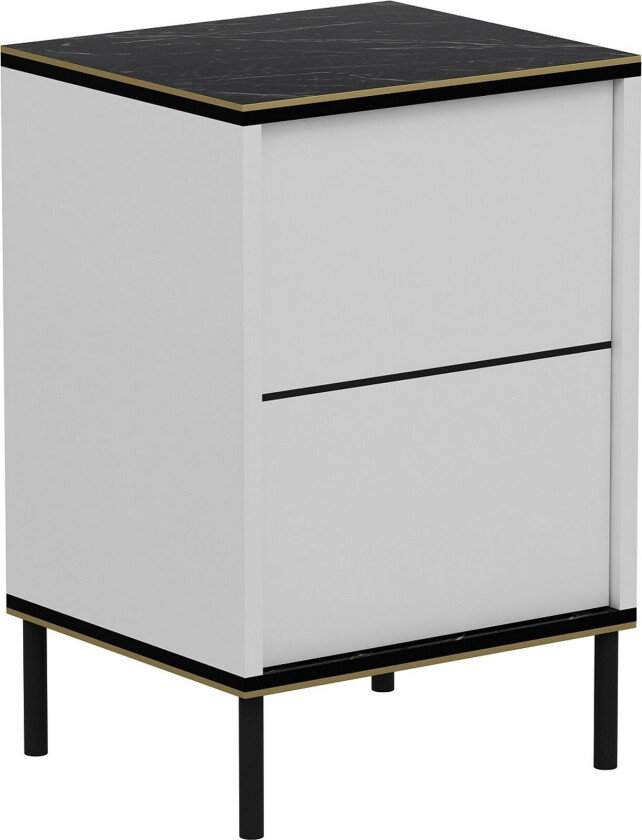 Imaj Nattbord 40 cm - Hvit/Svart/Gull