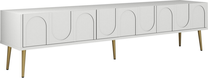 Hazim TV-benk 180 cm - Hvit/Gull