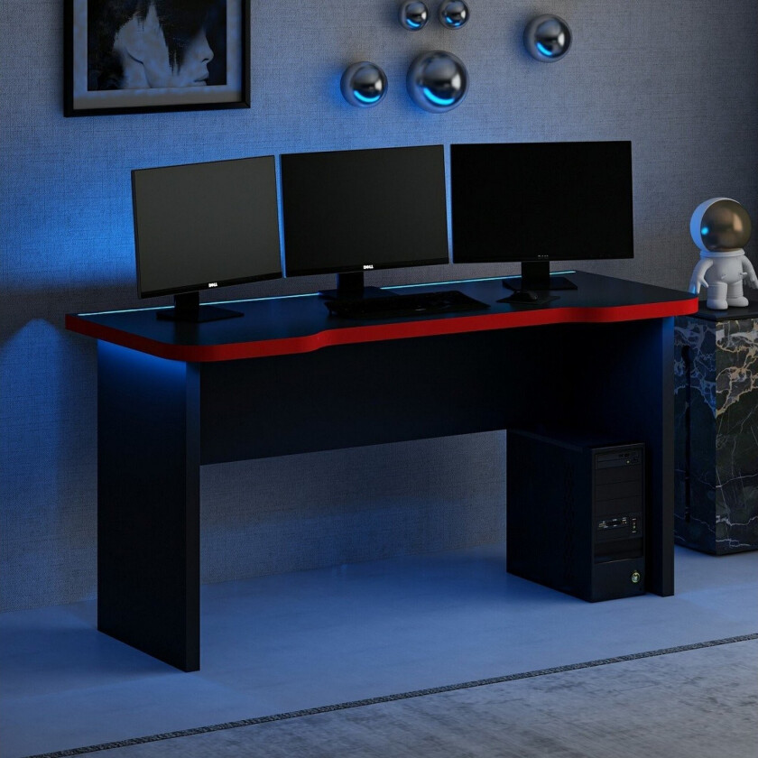 Hind Gamingbord 150x60 cm - Svart/Rød