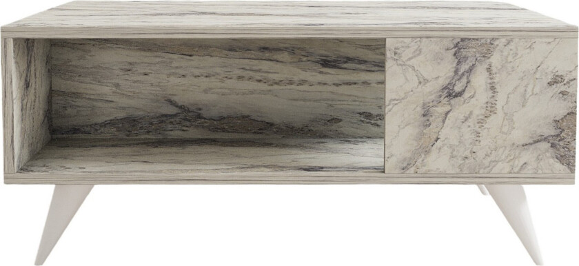 Yuka Sofabord 90 cm - Hvit Marmor