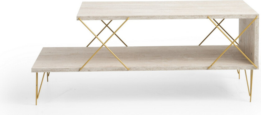 Artenay Sofabord 100 cm - Gull/Marmor