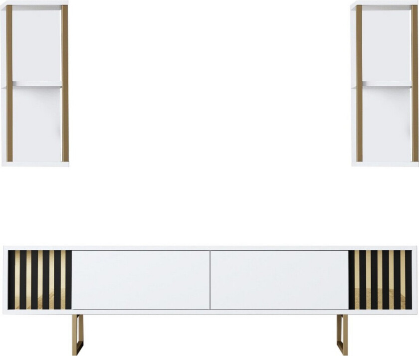 Bilde av Masatomo TV-benk 180 cm - Hvit/Svart