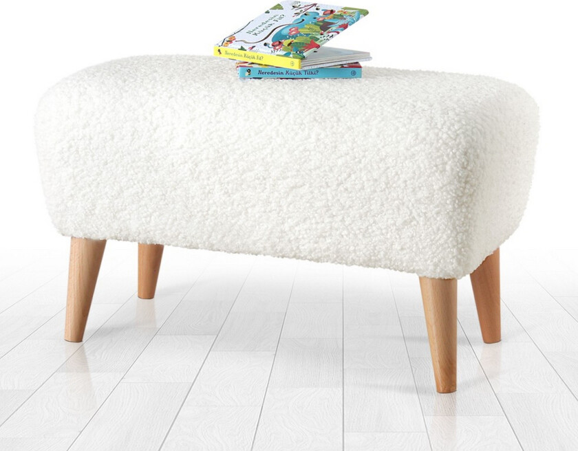 Anaro Puff 61 cm Rektangulær - Hvit