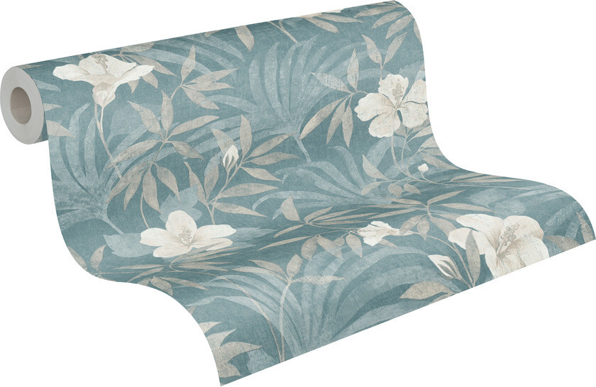 Blomstrete Tapet Cuba Uvevd Beige Blå - AS Creation