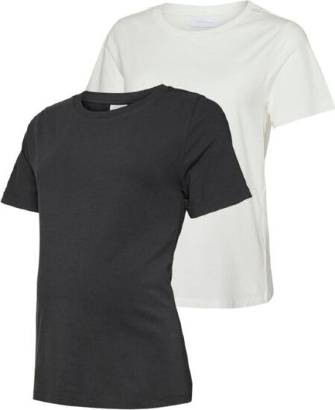 Mamma-t-skjorte 2-pk Mia Jersey Hvit/ Svart