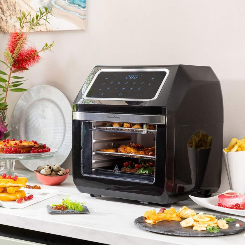 Air Fryer InnovaGoods Fryinn Pro Max 12000 Sort 1800 W 12 L Rustfritt stål