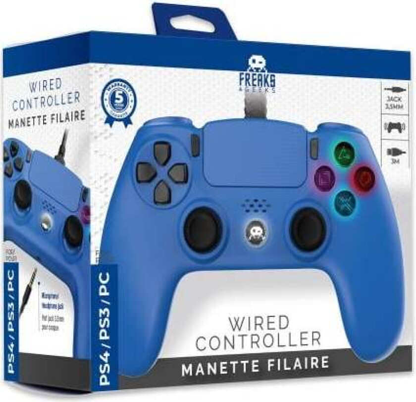 Wired Controller for PS4 with 3M Cable - Blue