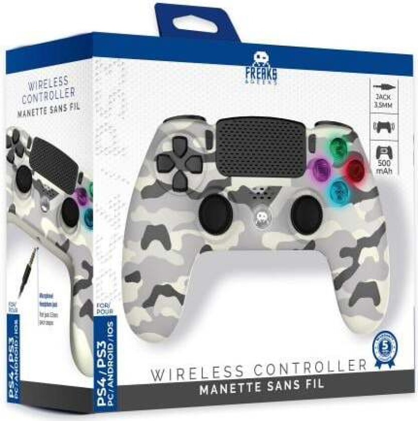 Wireless Controller for PS4 with 3,5mm jack slot - LED-White Camo