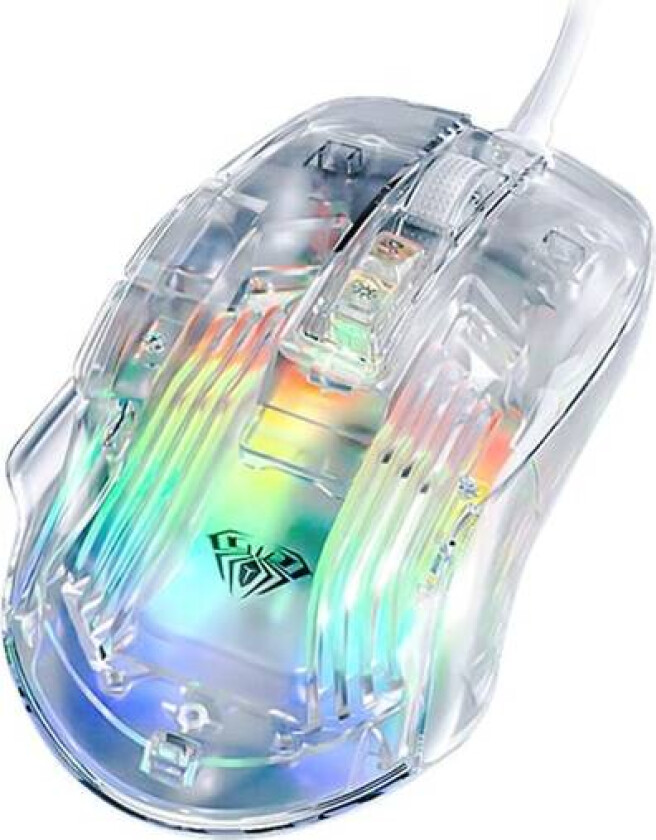 Aula S80 kablet spillmus, gjennomsiktig ergonomisk datamus, 7200 makroprogrammering, e-sportmikrofon (FMY)