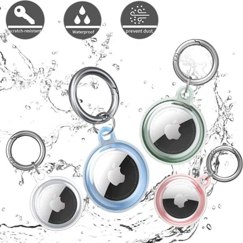 Vanntett AirTag Nøkkelring, 4-pakning Apple AirTag Nøkkelring, Ai