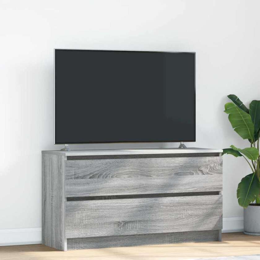 TV-benk grå sonoma 100x35x54 cm konstruert tre