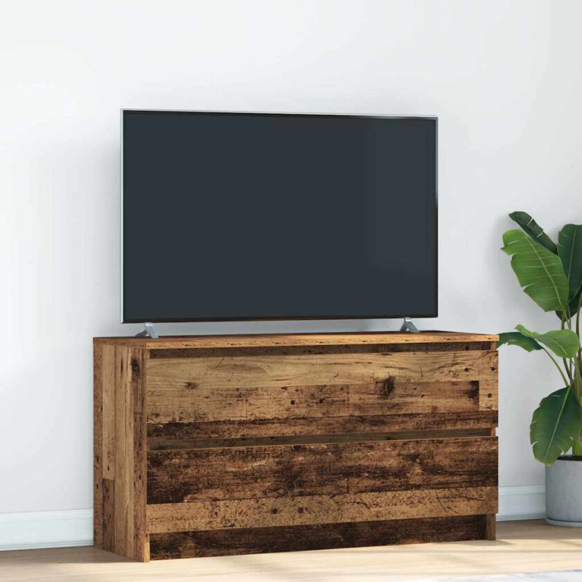 TV-benk gammelt tre 100x35x54 cm konstruert tre