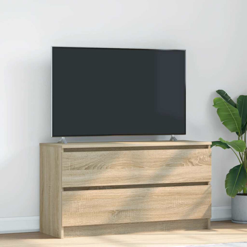 TV-benk sonoma eik 100x35x54 cm konstruert tre