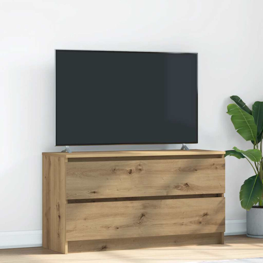TV-benk artisan eik 100x35x54 cm konstruert tre