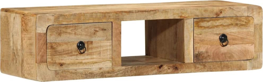 Veggmontert TV-benk 100x32x25 cm grovt heltre mangotre