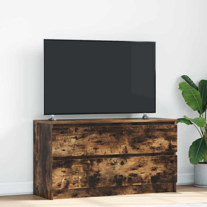 TV-benk røkt eik 100x35x54 cm konstruert tre