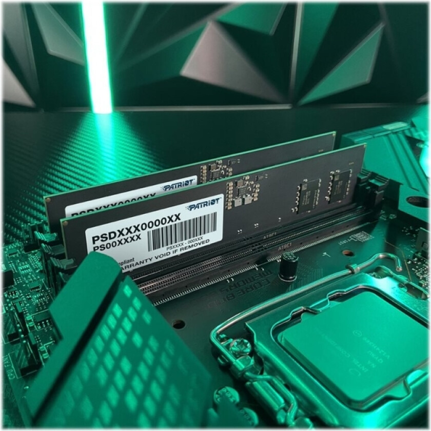 Patriot Signature Line - Ddr5 - Modul - 8 Gb - Dimm 288-Pin - 5200 Mhz / Pc5-41600 - Cl42 - 1.1 V - Ikke-Bufret - On-Die Ecc - Svart