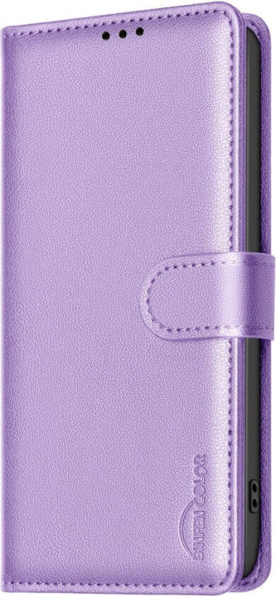 Samsung Galaxy A36 (5G) BINFEN Kunst Skinn Flip Deksel med RFID Blokkering - Lilla
