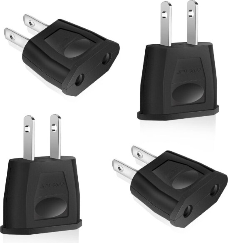 Pakke med europeiske og amerikanske reiseadaptere - Europeisk reisepluggadapter - Europeisk reiseadapter til Amerika, Canada, Mexico