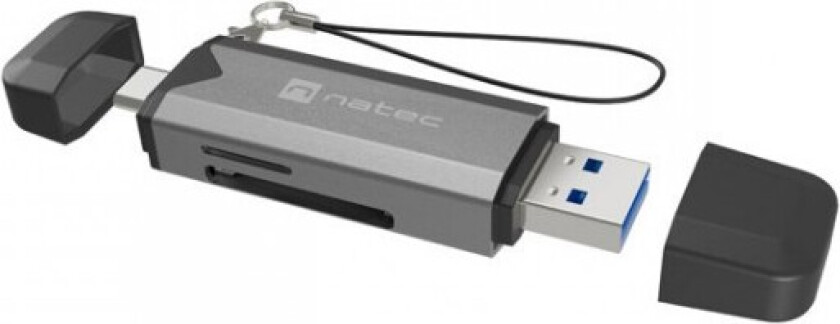 Natec Scarab 3 Kortleser Usb-A + Usb-C Sd/Micro Sd Usb 3.1 Gen 1 Grå