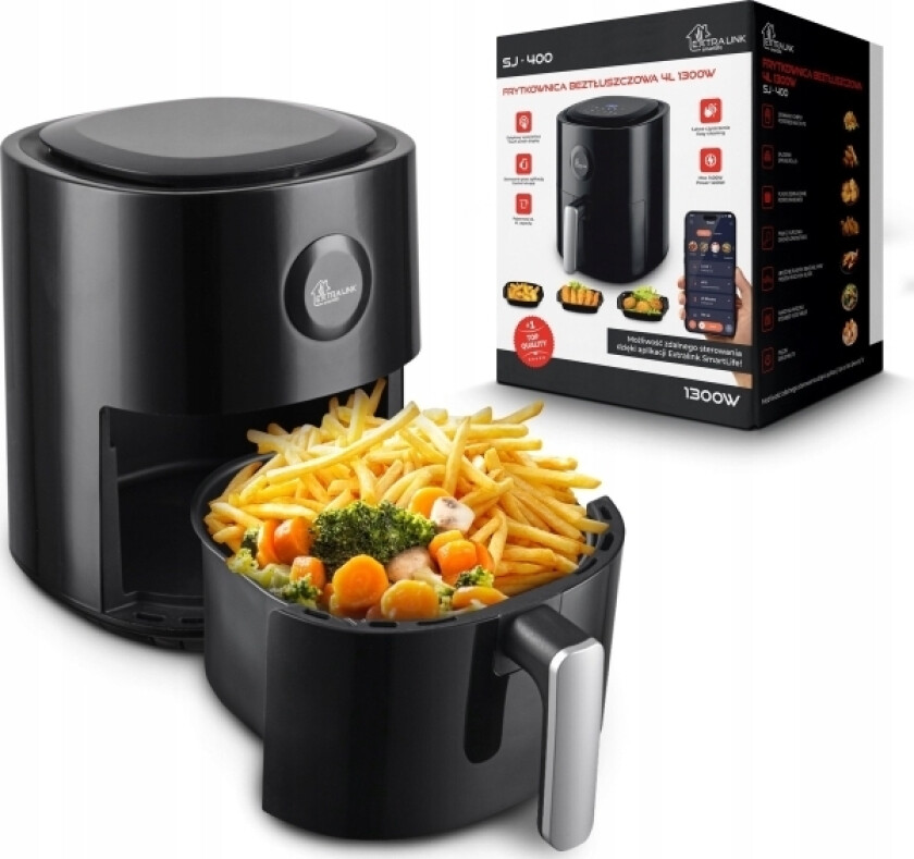 Extralink Smart Life Air Fryer Sj-400 4L Eu | Frityrkoker | 1300W, Ingen Wi-Fi