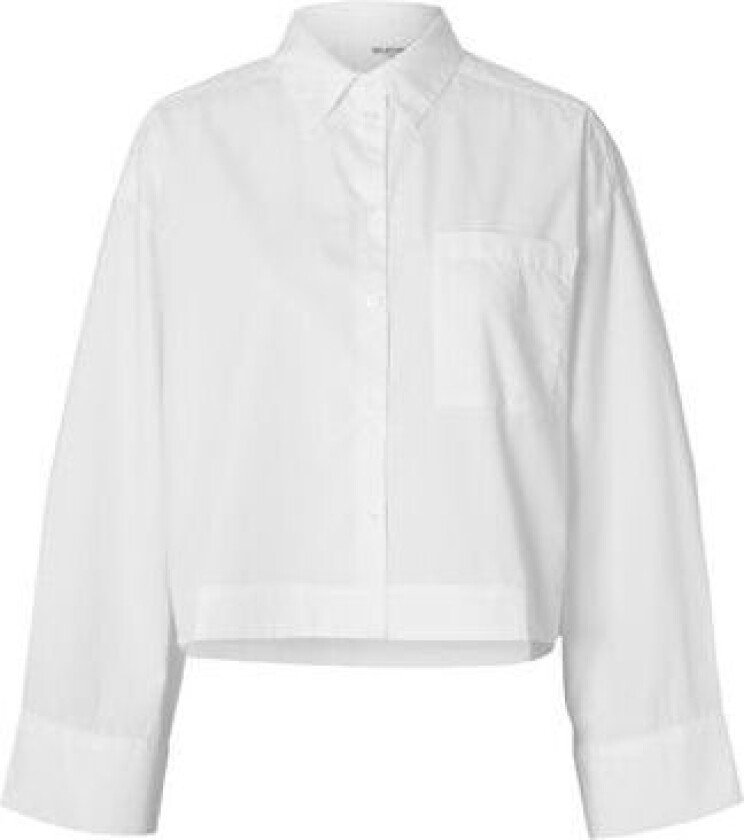 Astha Ls Cropped Boxy Shirt - Bright White 38