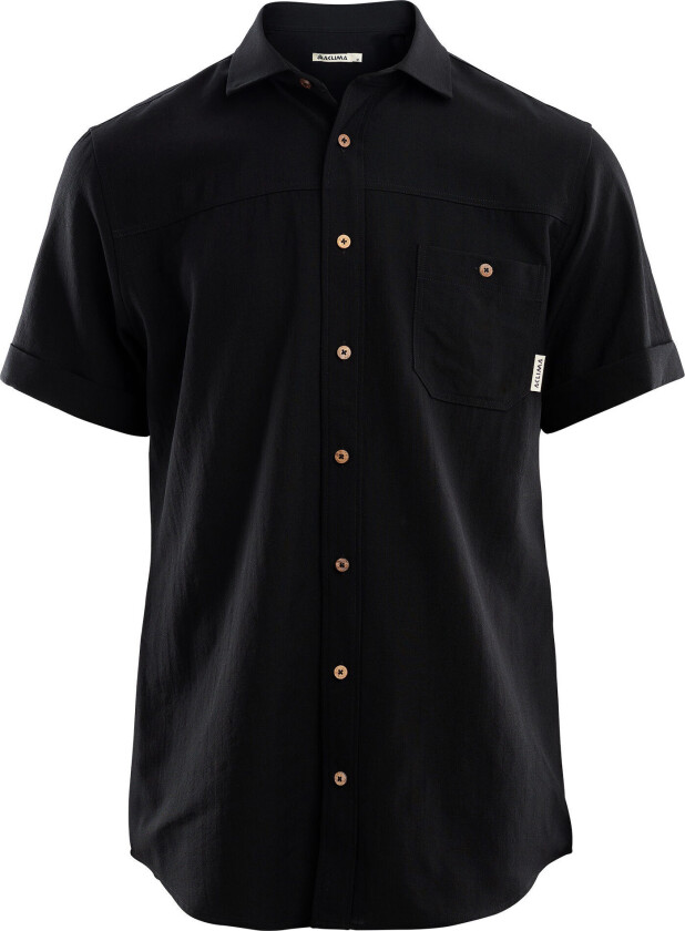 LeisureWool Short Sleeve Shirt Man S, Jet Black
