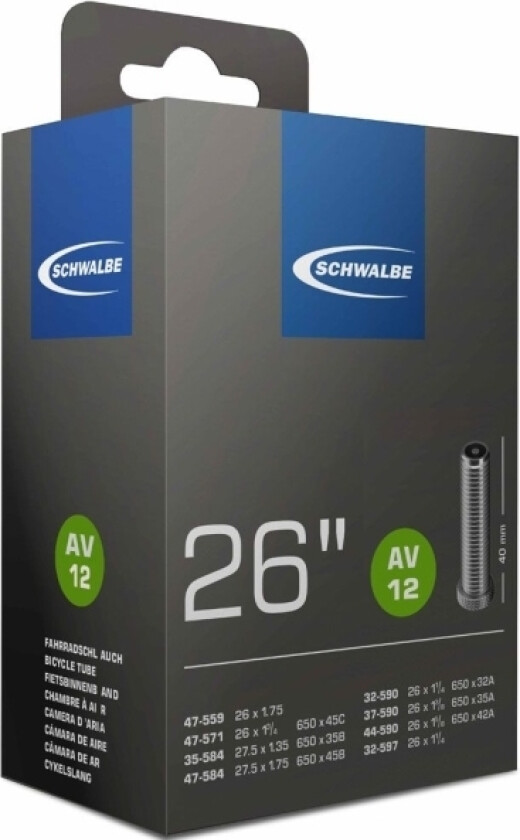 10423340V, Schrader Ventil, 26", 44,45 - 44,45 Mm, 4 Cm, Sort, Tyskland