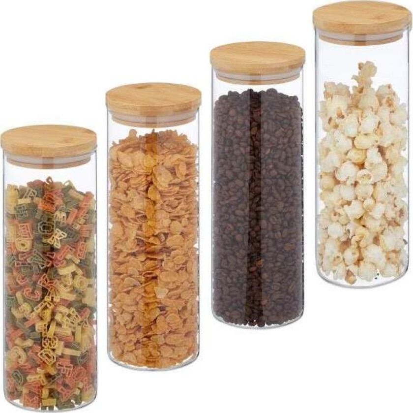 4 stk. Oppbevaringsglass 1600 ml