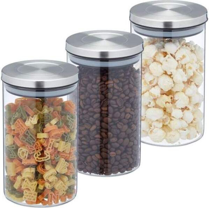 3 oppbevaringsglass 800 ml