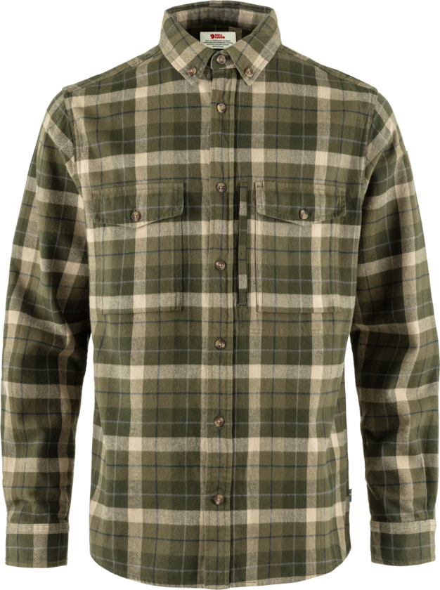 Men's Värmland Heavy Flannel Shirt S, Green-Deep Forest