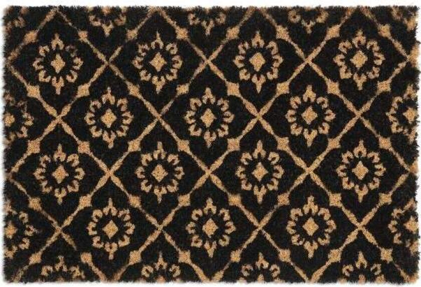 Dørmatte kokosfiber med blomstermønster