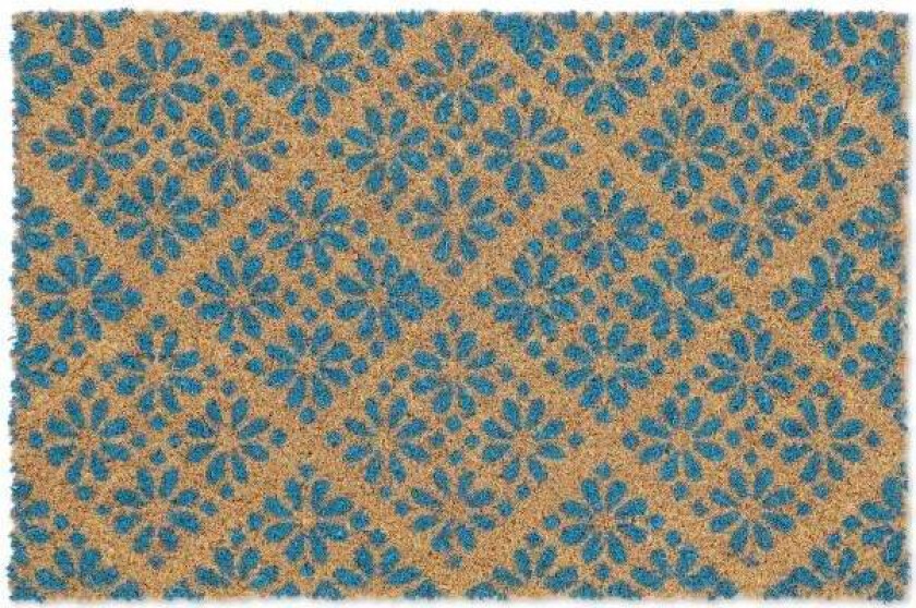 Dørmatte kokosfiber med blomstermønster